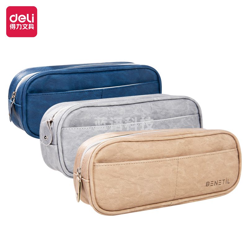 得力67107仿杜邦纸袋鼠多用途笔袋(混)(只)