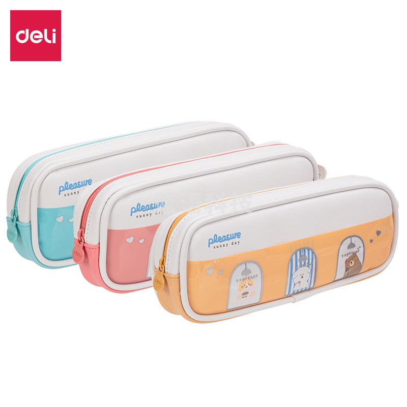 得力67081 橱窗大方形多用途笔袋(混)(只)