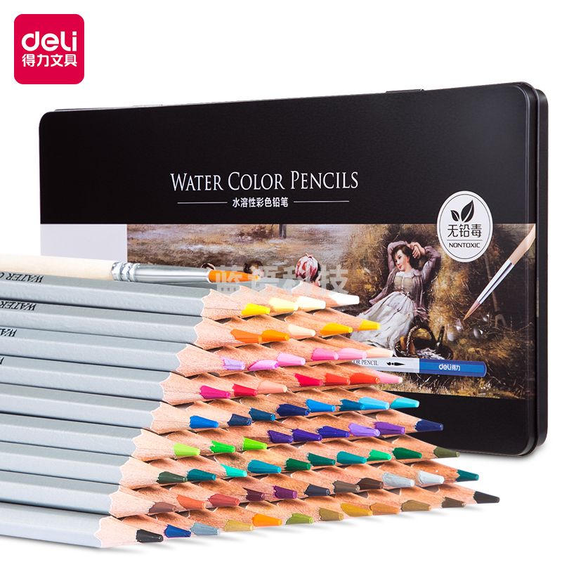 得力6524彩铅(混)(72支/盒)