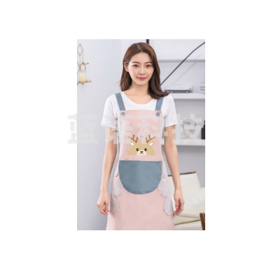 可爱小鹿擦手无袖厨房围裙