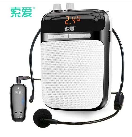 索爱 S-718 小蜜蜂扩音器2.4G无线便携大功率教学教师专用腰挂U盘播放器音箱(玫瑰金、睿智黑)TJRRSFYJD2023022014432514