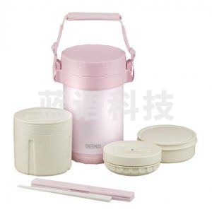 膳魔师 THERMOS JBG-2000 真空不锈钢便当盒保温饭盒 粉色 1450ML