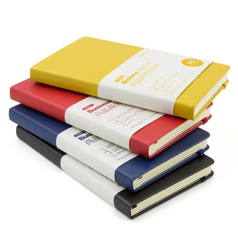 齐心 C5911 PU面笔记本 A5 122张(红 蓝 黄 黑，颜色备注)