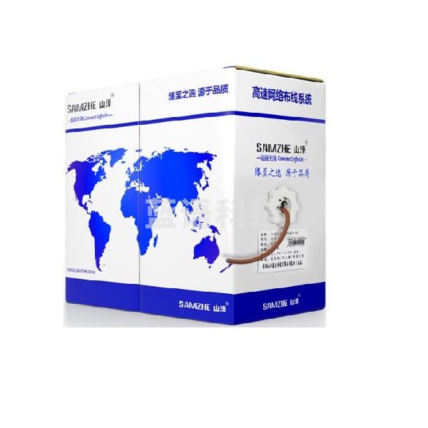 山泽(SAMZHE)SFTP-6305 六类双屏蔽网线 CAT6类千兆网线无氧铜高速网线 棕色305米