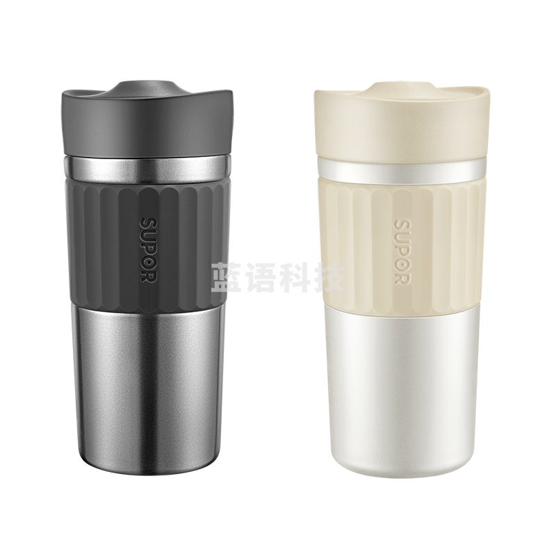 苏泊尔KC42HV10 智能钛保温泡饮杯420ML 珠光白/星河灰