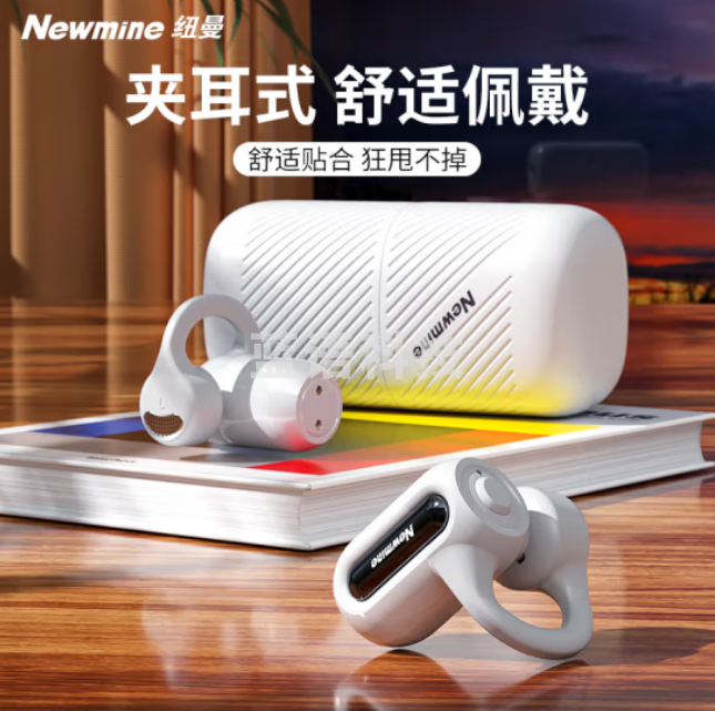纽曼（Newmine）GE12蓝牙耳机 运动耳机跑步真无线挂耳式骑行耳机适用华为苹果安卓手机 白色