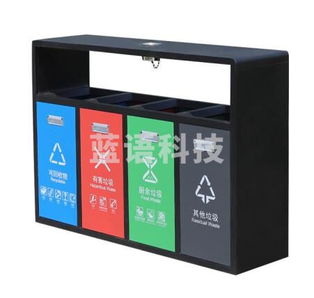 舒蔻(Supercloud)户外垃圾桶 果皮箱分类垃圾桶 公园街道地铁景区园区不锈钢垃圾桶 四分类(带烟灰缸)