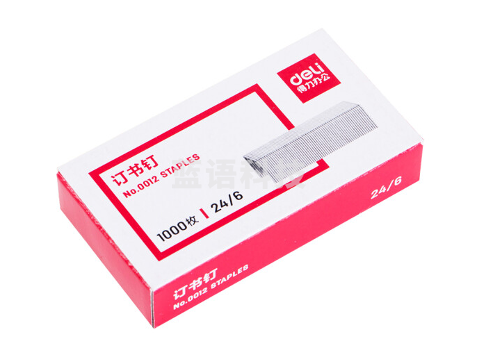 得力（deli）0012订书钉12# 24/6 1000枚/盒