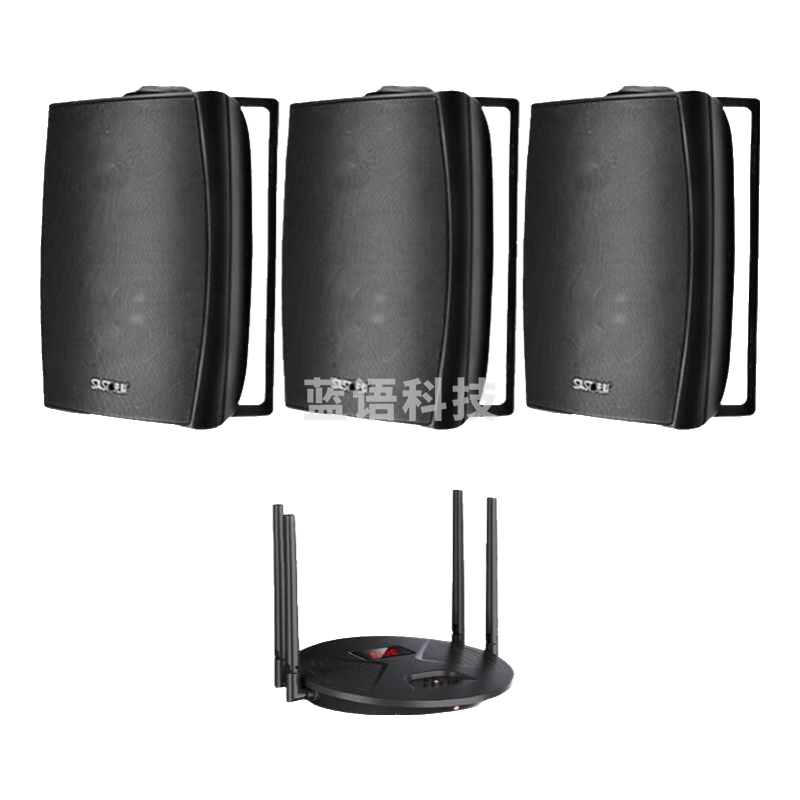 先科（SAST）50W无线蓝牙壁挂音响套装 6英寸超市店铺教室内挂墙式背景音乐公共广播喇叭系统挂壁音箱一拖三 RR808