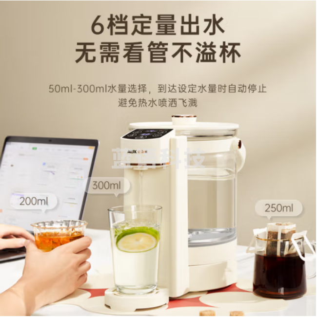 奥克斯(AUX)电热水瓶 恒温水壶 电水壶 电热水壶大容量 除氯多段保温316不锈钢 玻璃可视 HX-8576 烧水壶