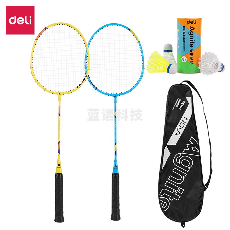安格耐特(Agnite) F2101带球羽毛球拍(蓝+黄)(2个/副)
