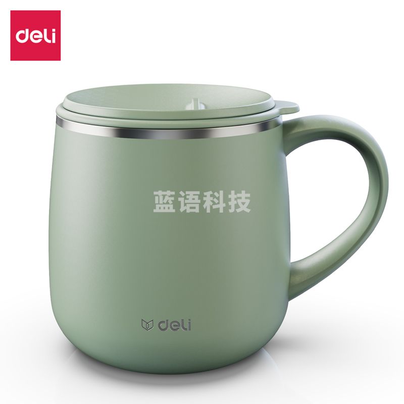 得力(deli) LL602-FGN保温马克杯(380ml)(绿)(个)