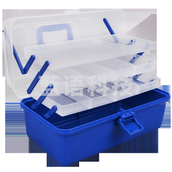 威和(WeiheFISHING)钓鱼配件鱼饵收纳箱手提箱工具盒多层可折叠钓箱 305 大号蓝色手提盒