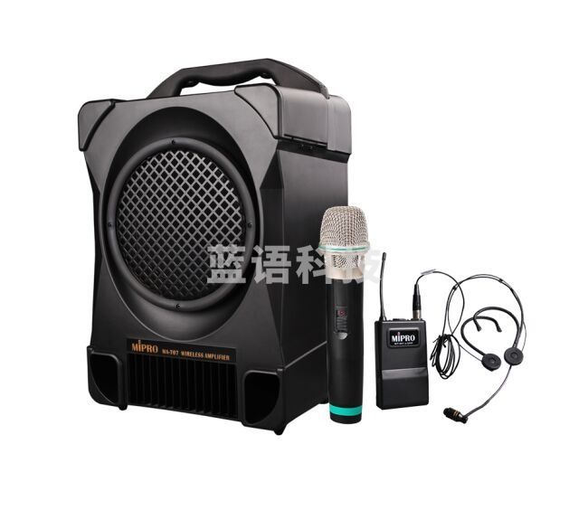 咪宝MA-707无线户外音响大功率便携式移动拉杆音箱扩音器可播放CD 标配1手持1头戴话筒套装