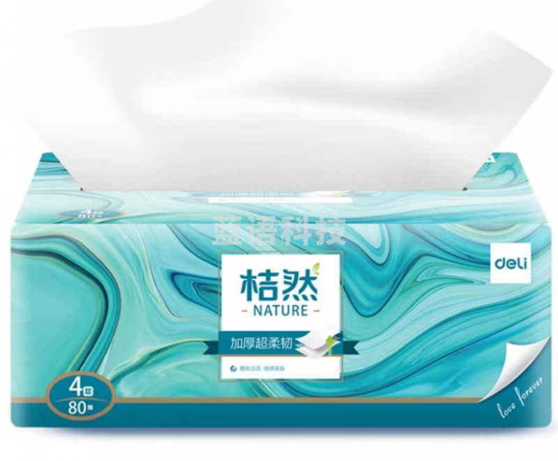 得力桔然nature系列MR4080-01软抽4层80抽(白)(包)
