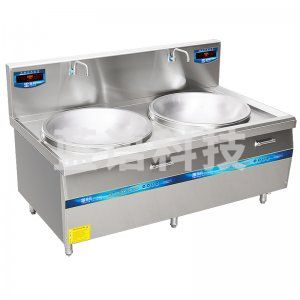 圣托(Shentop) STC-B1700 电磁炉15kW 单位食堂电炒炉 不锈钢双炒电磁灶 双头电磁大锅灶