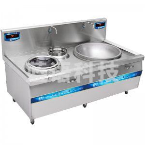 圣托(Shentop) STC-G2100 酒店饭店凹面电磁炉 大锅灶 食堂双头电磁炉灶 小炒加大炒组合灶