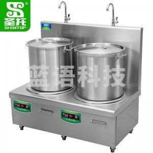 圣托(Shentop) STC-BS13A 大功率电磁炉 酒店饭店矮汤炉平面高汤炉 304不锈钢双头电磁煲汤炉