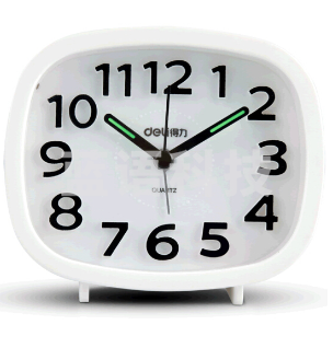 得力(deli) 8800 皓月白 闹钟床头闹钟创意椭圆系列懒人闹钟 Jd.10个起售