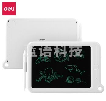 得力(Deli)液晶手写板 儿童涂鸦绘画写字板 防误擦手绘板电子画板 10.2英寸白色51002