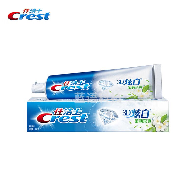 佳洁士 3D炫白茉莉茶爽牙膏180g 防蛀含氟牙膏淡黄清新口气