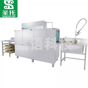 圣托(Shentop) STW-H26 单位厨房隧道式刷碗机 304不锈钢洗杯机 单杠双喷淋带烘干通道式洗碗机