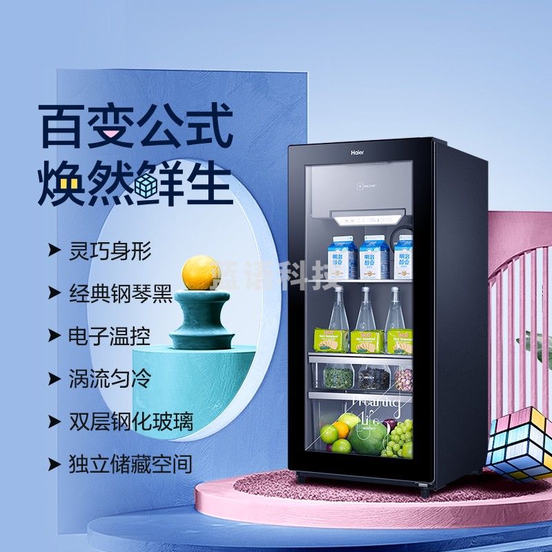海尔(Haier)DS0120D 120升智能双温家用客厅办公室冰吧