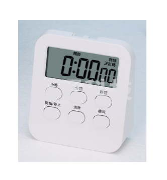 拜杰计时器厨房多功能定时器学习管理闹钟电子计时器白色加厚底座款