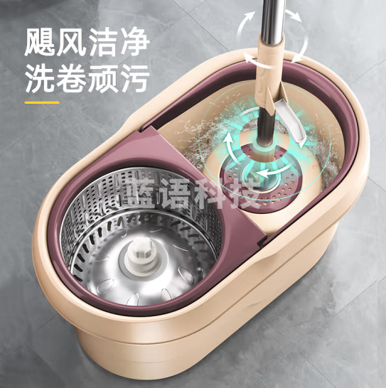 家杰优品 免手洗旋转拖把 干湿两用拖布墩布     2个拖把头