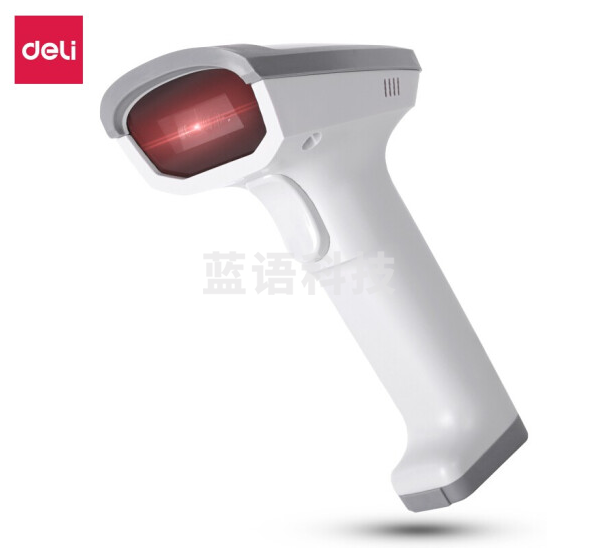 得力(deli)扫码枪无线激光快递单扫描器超市收银条码扫码枪有线付款二维码扫描仪仓库商品 无线红光14882W白(可扫屏幕一维码适用手机支付