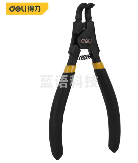 得力 DL20524德式外弯卡簧钳铬钒钢(红)5寸