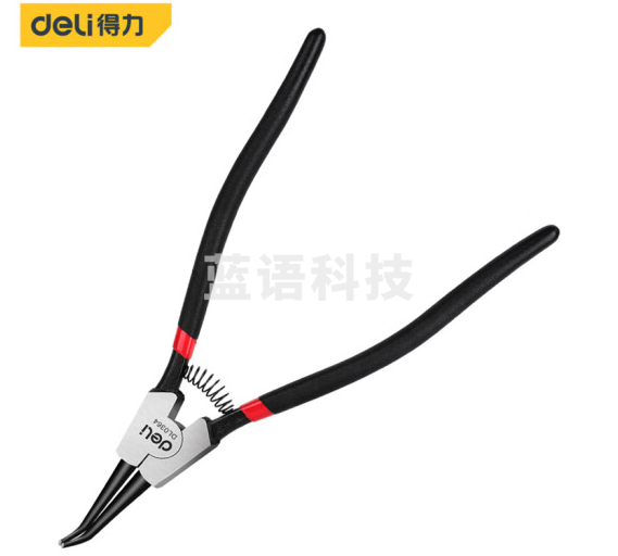 得力 DL0364日式外弯卡簧钳铬钒钢(红)13寸