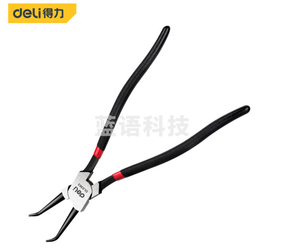 得力 DL0363日式内弯卡簧钳铬钒钢(红)13寸