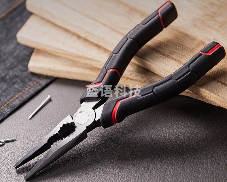得力 DL101106日式尖嘴钳省力型高寿命铬钒钢(红)6寸