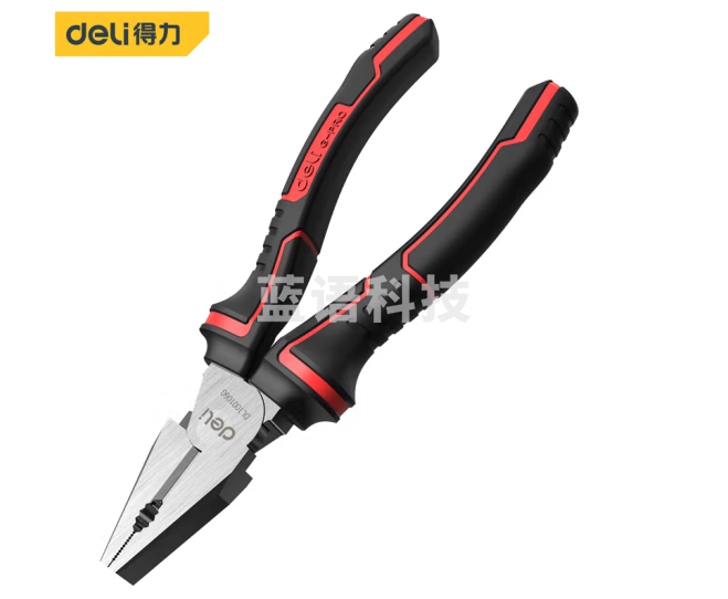 得力 DL100106G工业级德式钢丝钳省力高寿命铬钼钢(红)6寸