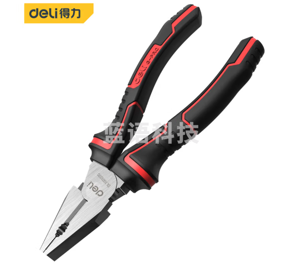 得力 DL100107G工业级德式钢丝钳省力高寿命铬钼钢(红)7寸