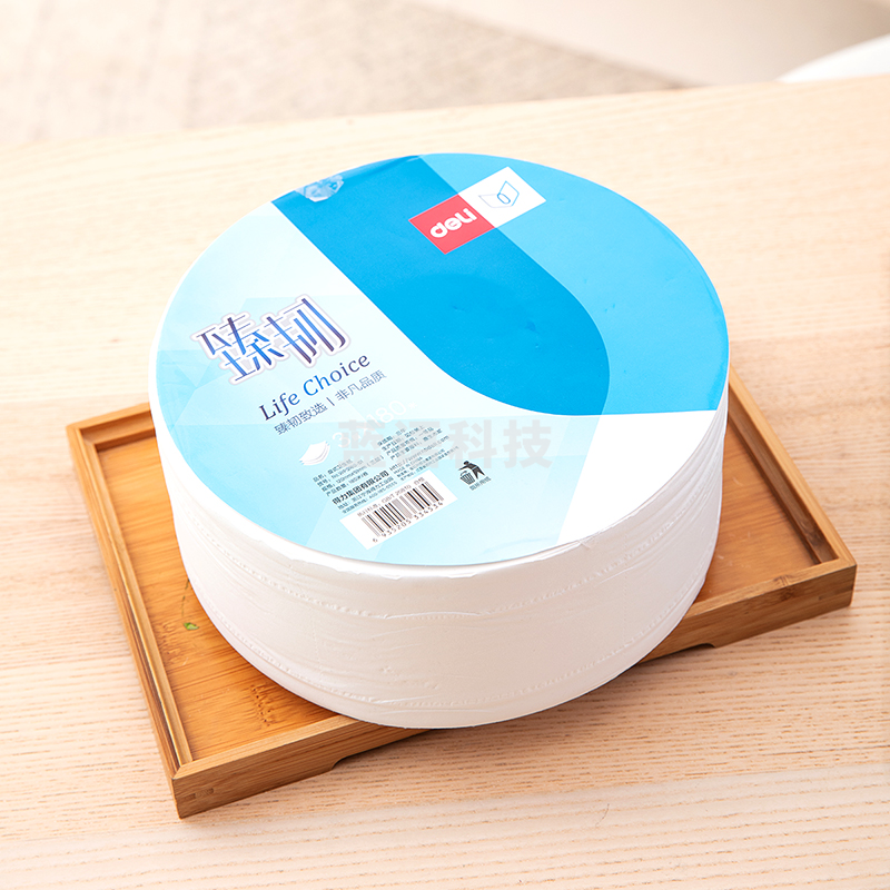 得力臻韧WP3180-01大盘纸3层180米(白) 12卷/箱