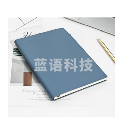 广博(GuangBo)A5/96张笔记本子文具皮面本会议本记事本 商务办公马卡龙蓝GBP25669