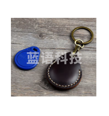 牛皮手工门禁卡套钥匙扣小区出租屋长方圆形水滴感应卡包 咖色(不含卡片)