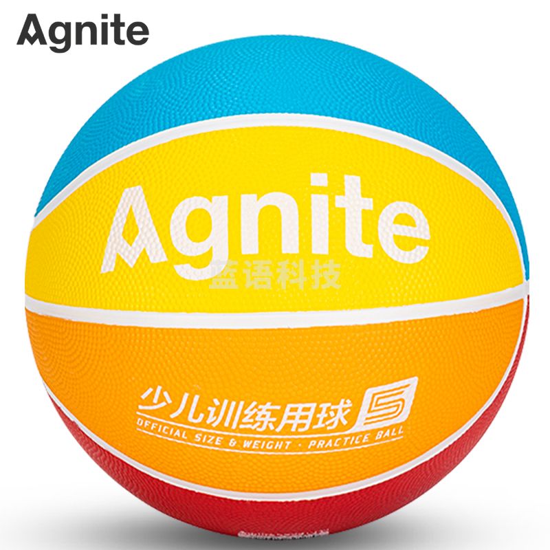 安格耐特(Agnite) F1173_3号橡胶少儿训练篮球(红色+蓝色+黄色+橙色)(个)