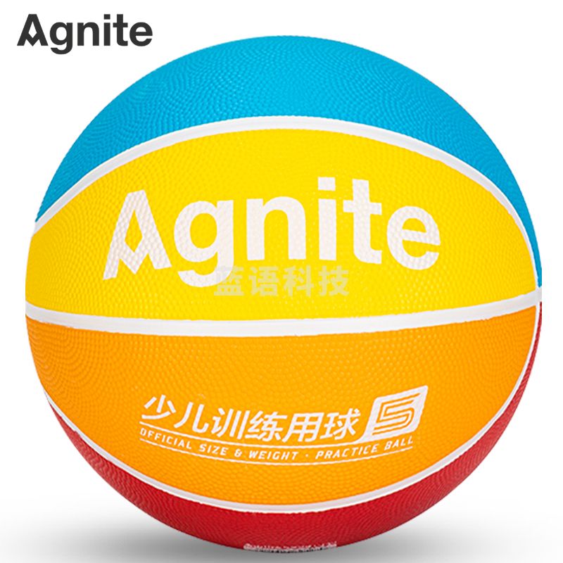 安格耐特(Agnite) F1175_5号橡胶少儿训练篮球(红色+蓝色+黄色+橙色)(个)