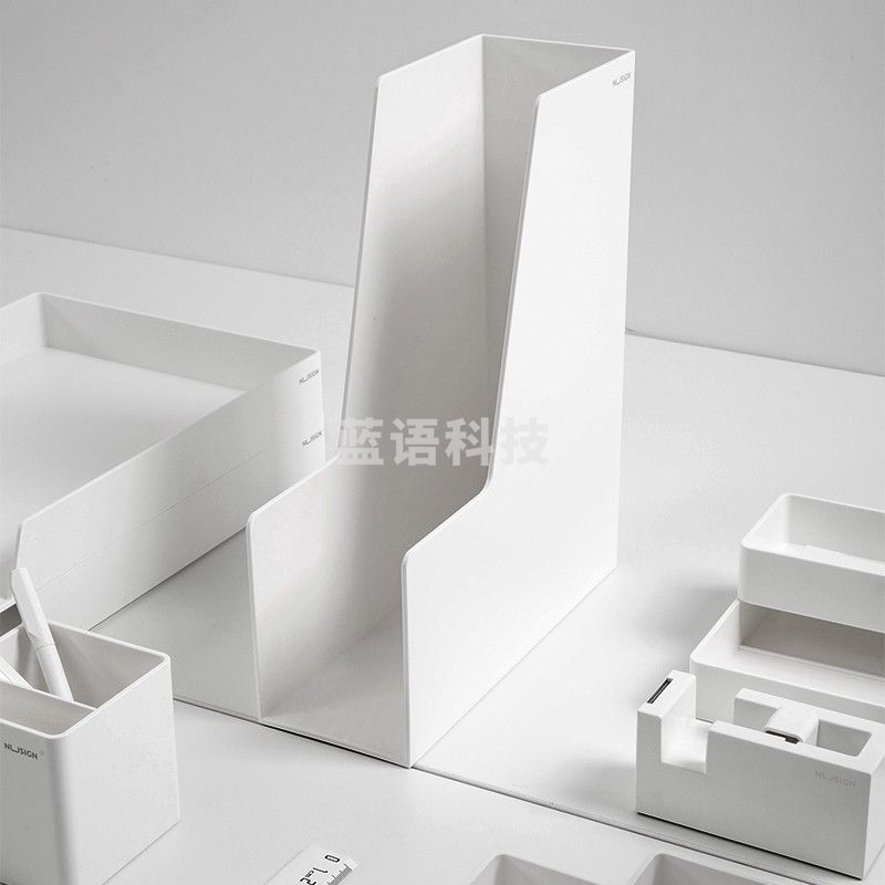 得力（deli）纽赛系列耐用单联文件框文件收纳栏文件架NS022 净白1个