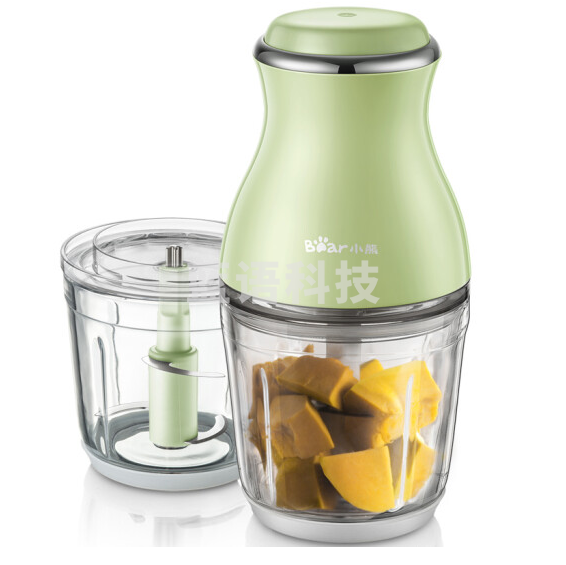 小熊(Bear) QSJ-B02X5 0.6L 绞肉机家用电动多功能小型婴儿辅食机榨汁机料理机搅拌机双杯双刀迷你碎肉绞馅肉