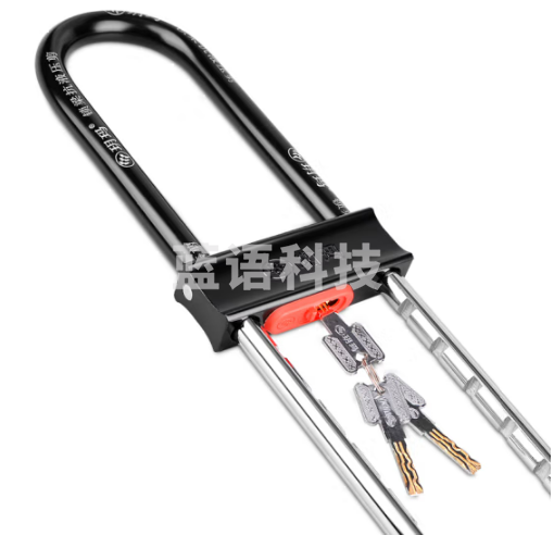 玥玛玻璃门锁U型锁双开门锁免钥匙上锁玻璃门插锁750E-9007-3升级版