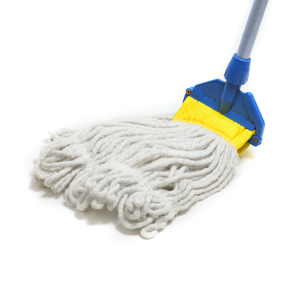 超宝(CHAOBAO)C-014 扣式地拖银色杆黄拖头 家用酒店工厂物业客厅铝合金杆拧水拖把