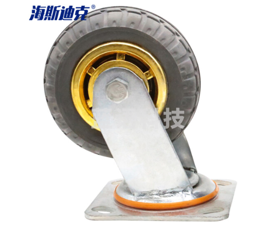 海斯迪克 gnjz-99 高弹力低噪脚轮转向轮 重型平板车手推车轮橡胶万向轮子 6寸万向脚轮