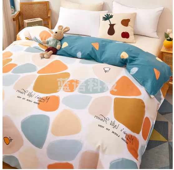 艾薇 被套单件 纯棉单双人被套学生宿舍简约ins风新疆棉全棉被罩单件 雨花石 200*230cm