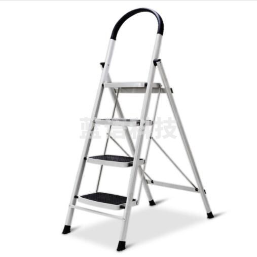 奥鹏 AP1264  四步折叠梯子加厚钢管铁梯宽踏板人字梯单侧工程梯