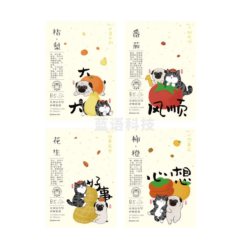 齐心 WHCT0032 吉食物语 胶套本 B5 80张