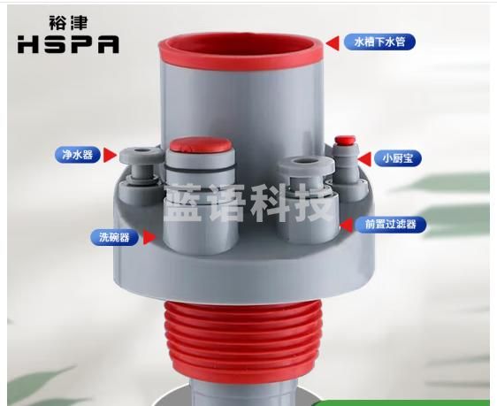 裕津（HSPA）下水道防臭神器厨房下水三通封口器净水器下水接头密封塞7331